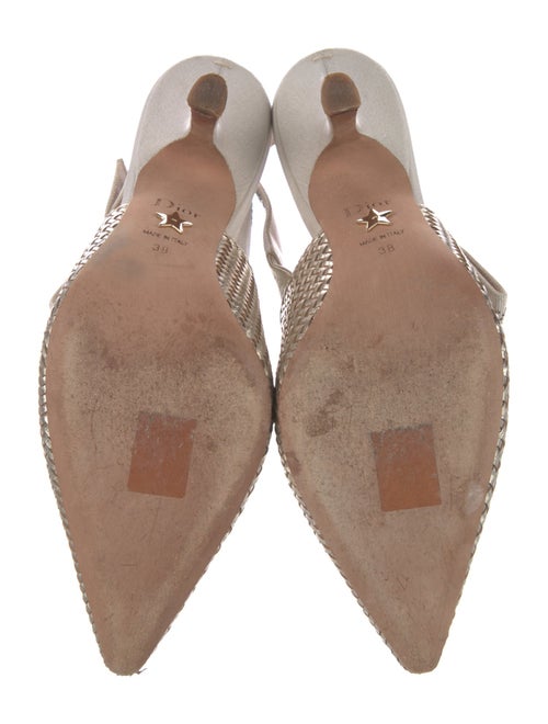 Christian Dior Printed Bow Accents Slingback Pumps