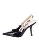 Christian Dior Patent Leather Printed Slingback Pumps