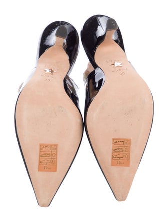 Christian Dior Patent Leather Printed Slingback Pumps