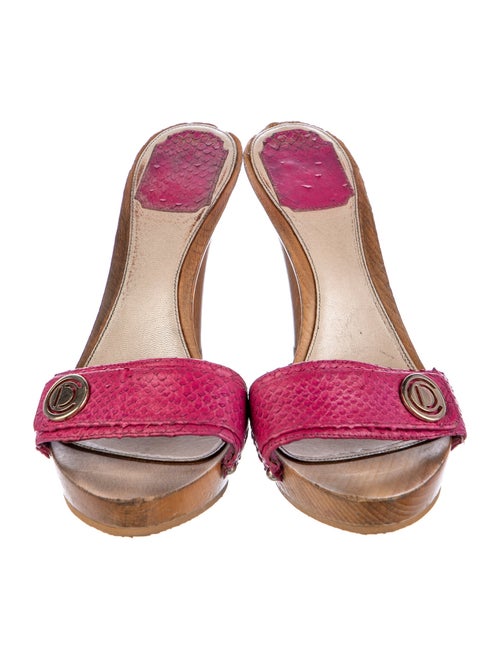 Christian Dior Embossed Leather Studded Accents Slides