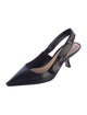 Christian Dior Leather Bow Accents Slingback Pumps