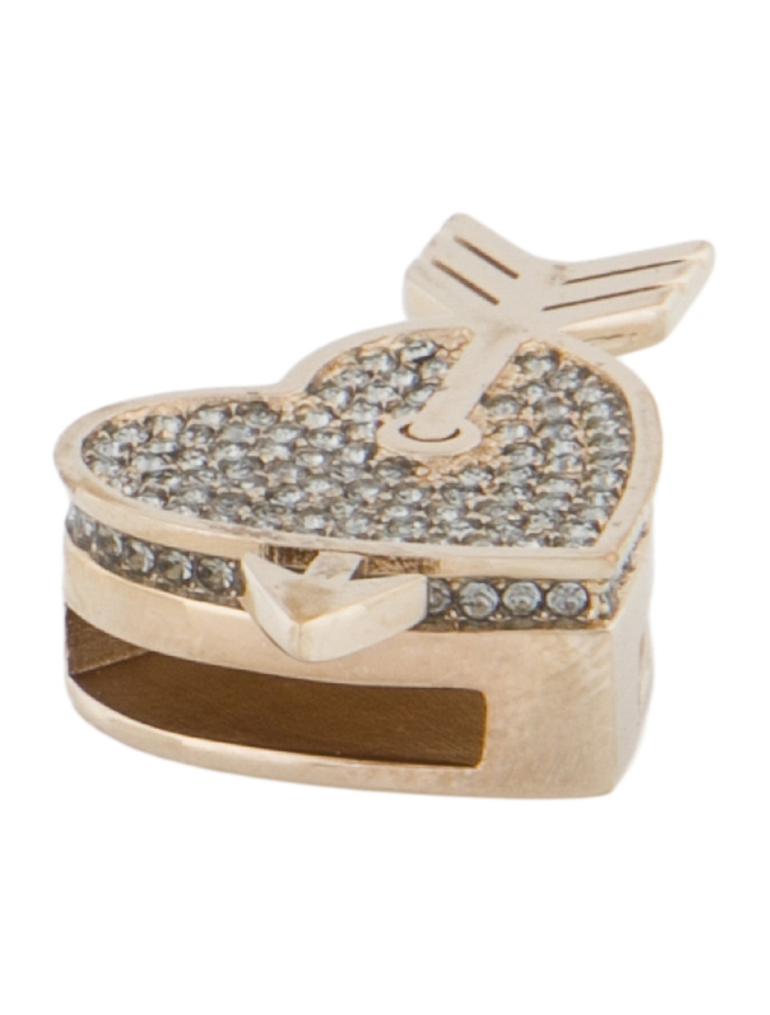 Christian Dior Heart & Arrow Metal Bag Strap Charm