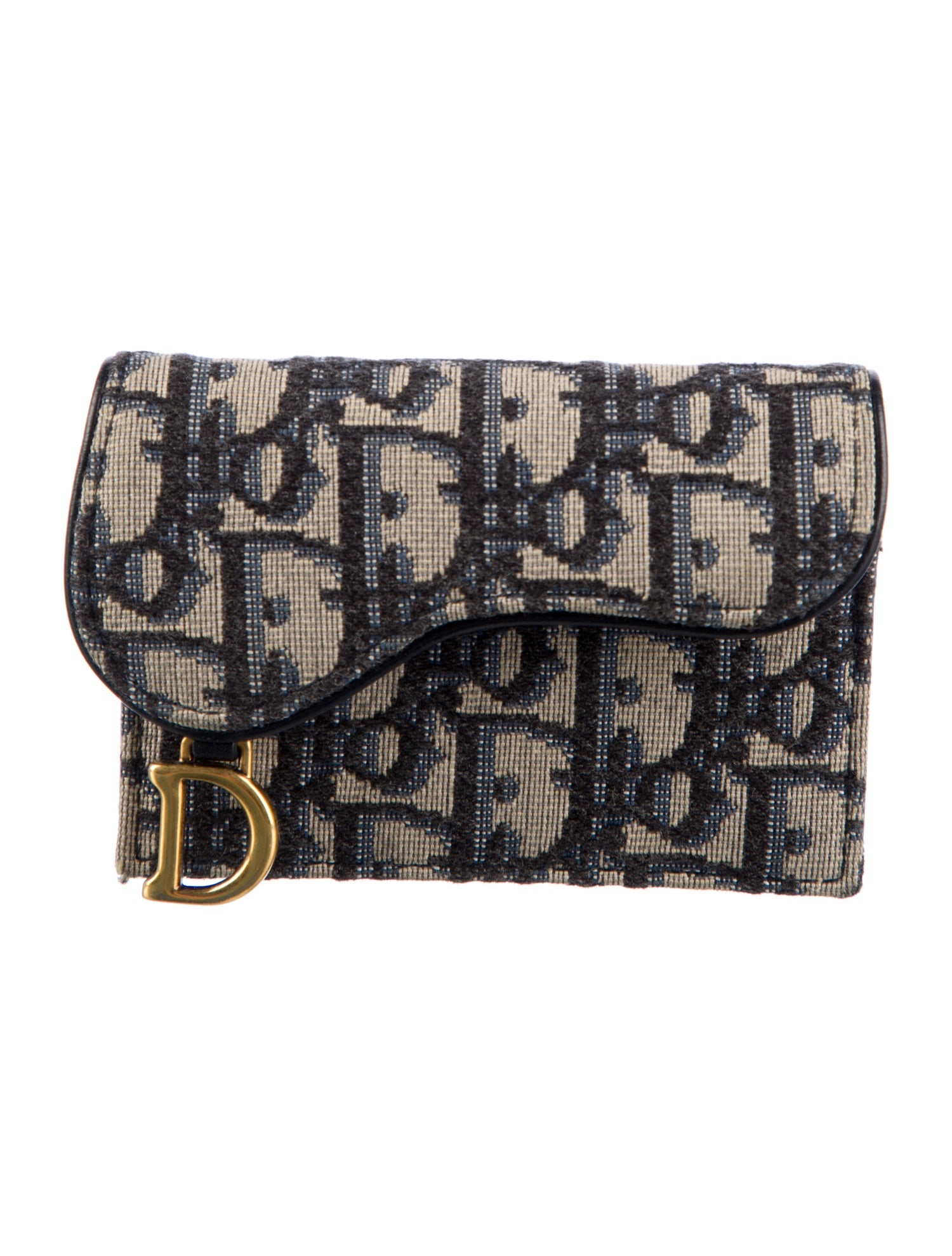 Christian Dior 2019 Oblique Jacquard Compact Wallet