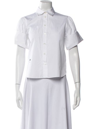 Christian Dior Short Sleeve Button-Up Top