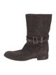 Christian Dior Suede Moto Boots