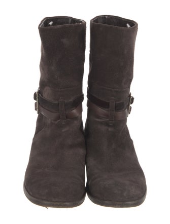 Christian Dior Suede Moto Boots