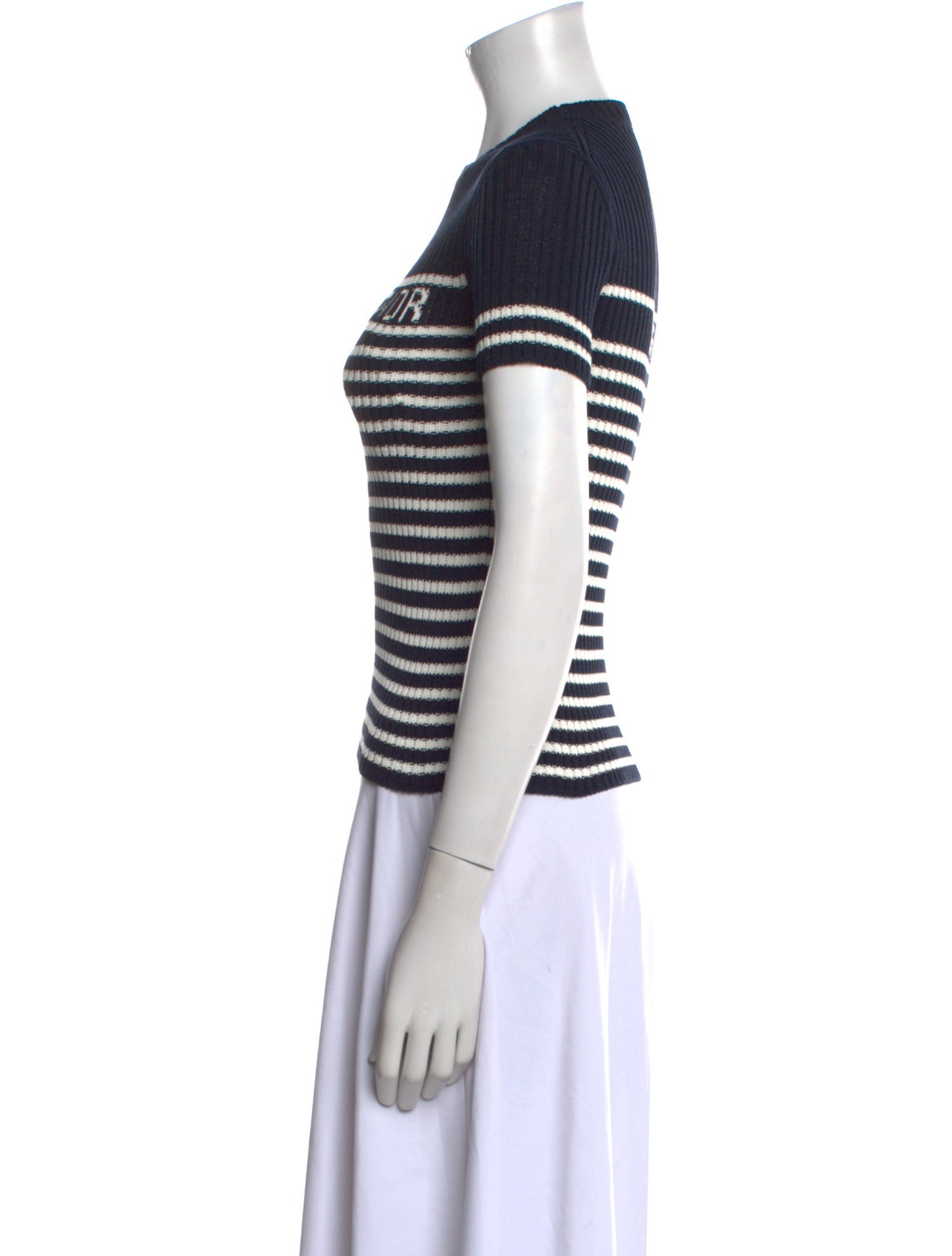 Christian Dior Striped Crew Neck T-Shirt