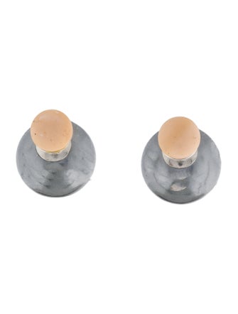 Christian Dior Faux Pearl & Rubber Tribales Stud Earrings