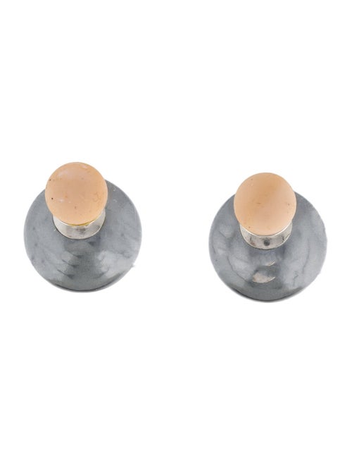 Christian Dior Faux Pearl & Rubber Tribales Stud Earrings