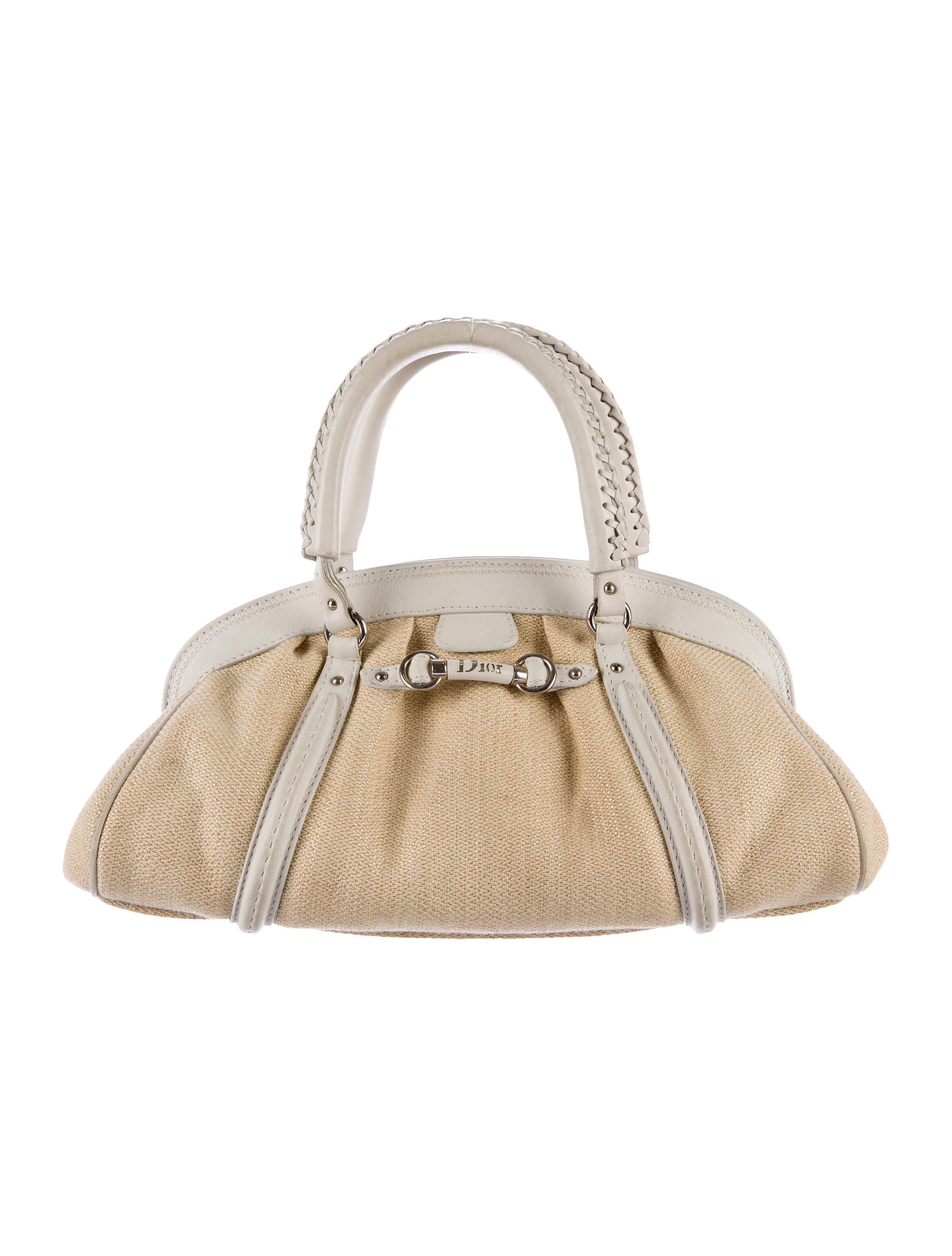 christian dior straw purse