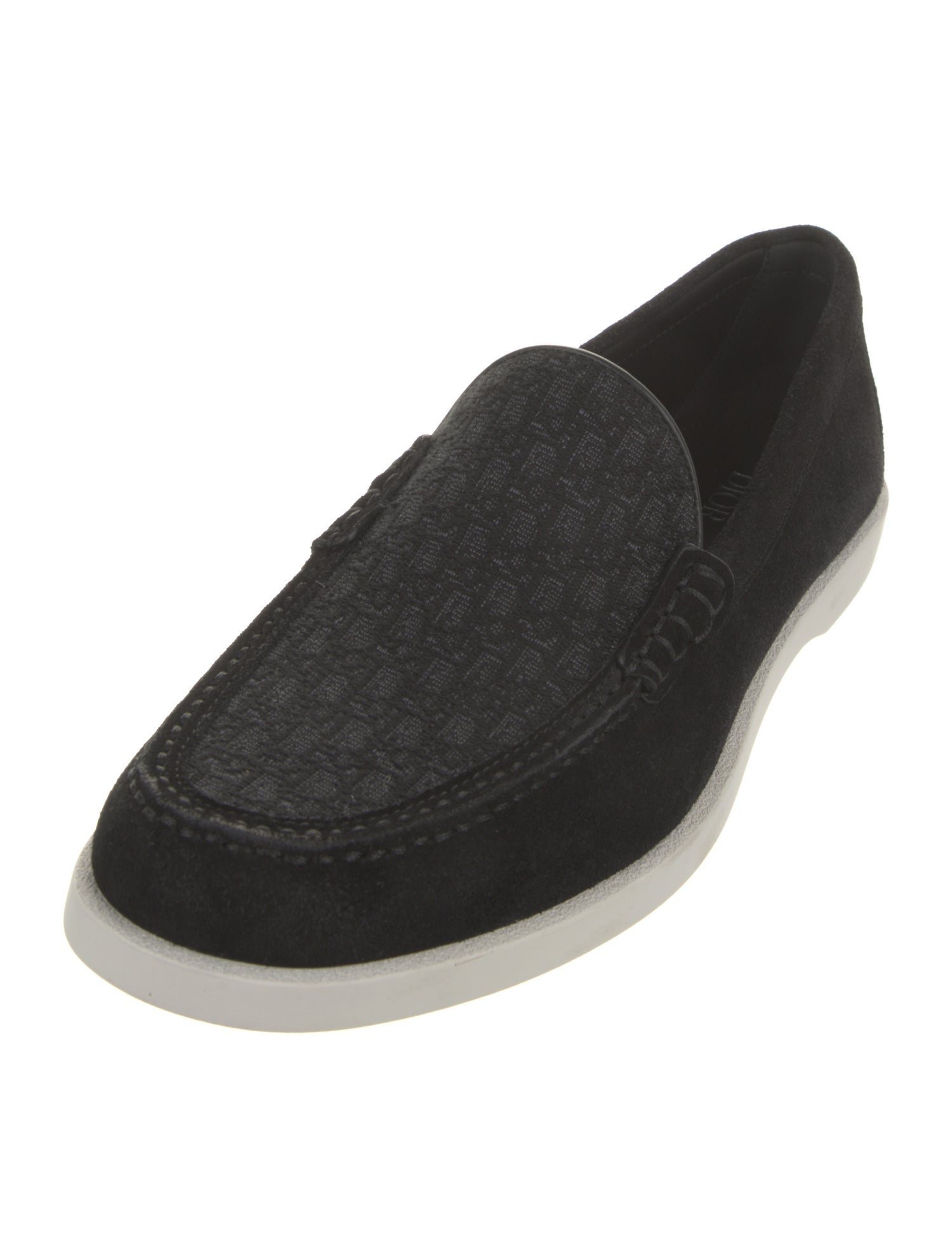 Christian Dior Diorissimo Pattern Suede Loafers