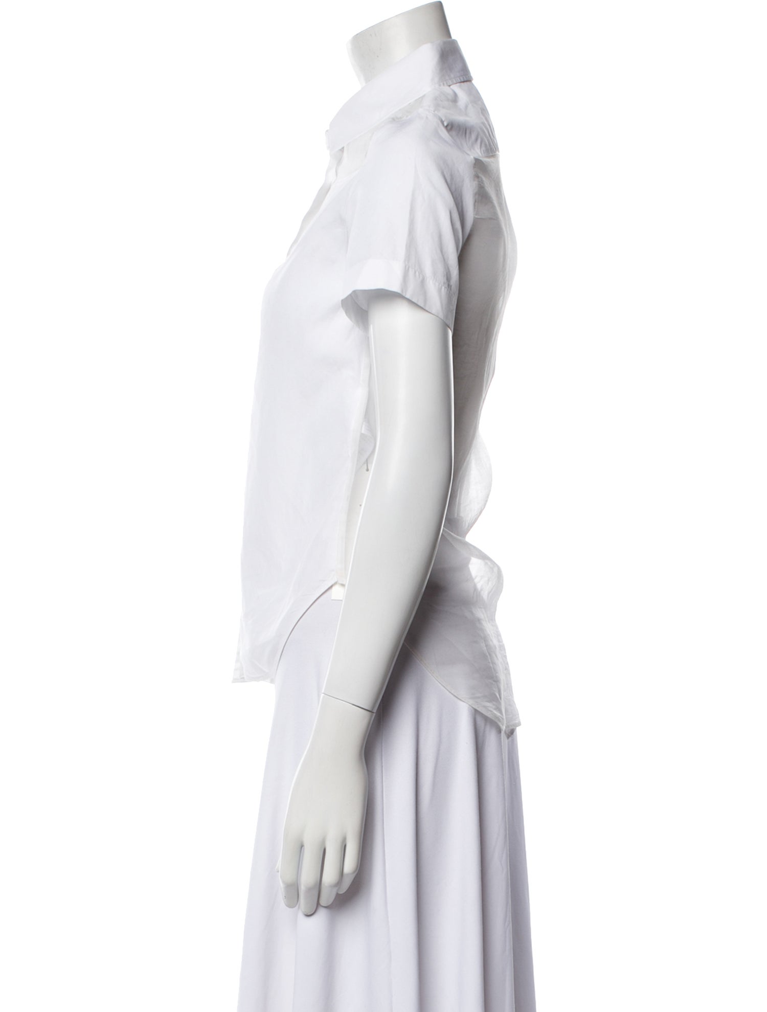 Christian Dior Silk Short Sleeve Button-Up Top