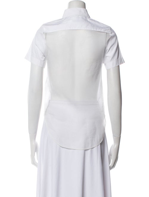 Christian Dior Silk Short Sleeve Button-Up Top