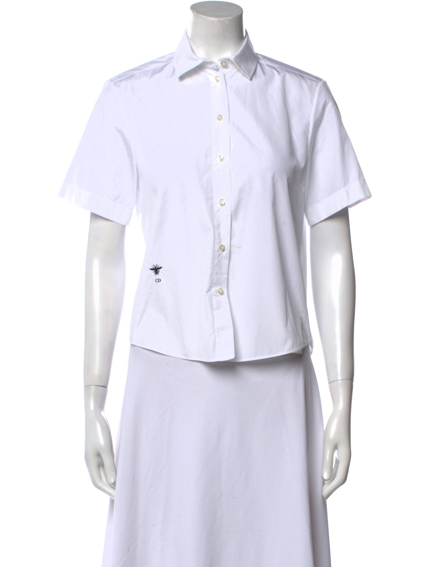 Christian Dior Short Sleeve Button-Up Top