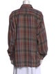 Christian Dior Plaid Print Long Sleeve Button-Up Top