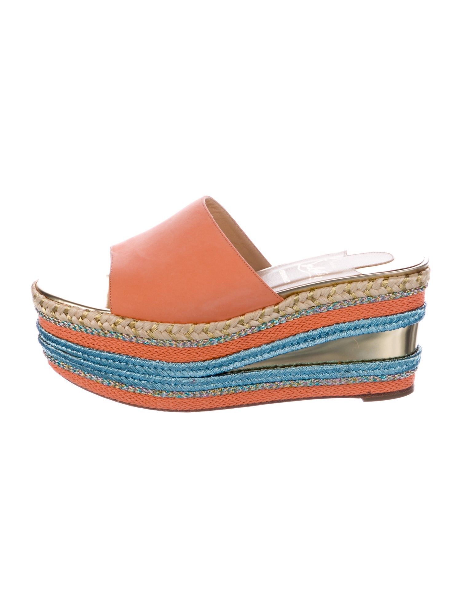 Christian Dior Leather Colorblock Pattern Espadrilles