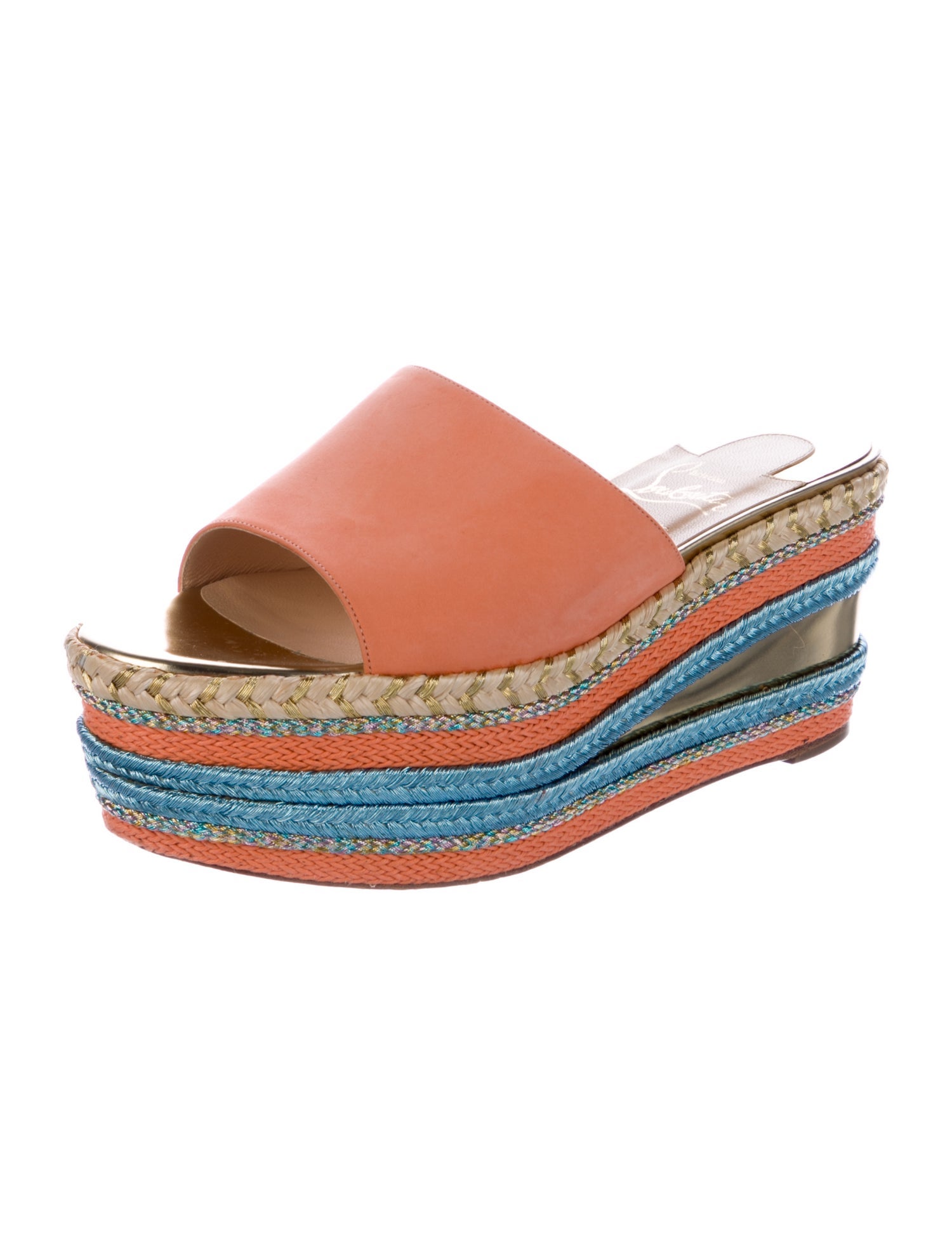 Christian Dior Leather Colorblock Pattern Espadrilles