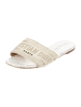 Christian Dior Printed Embroidered Accent Slides