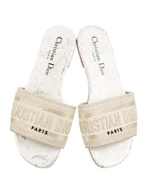 Christian Dior Printed Embroidered Accent Slides