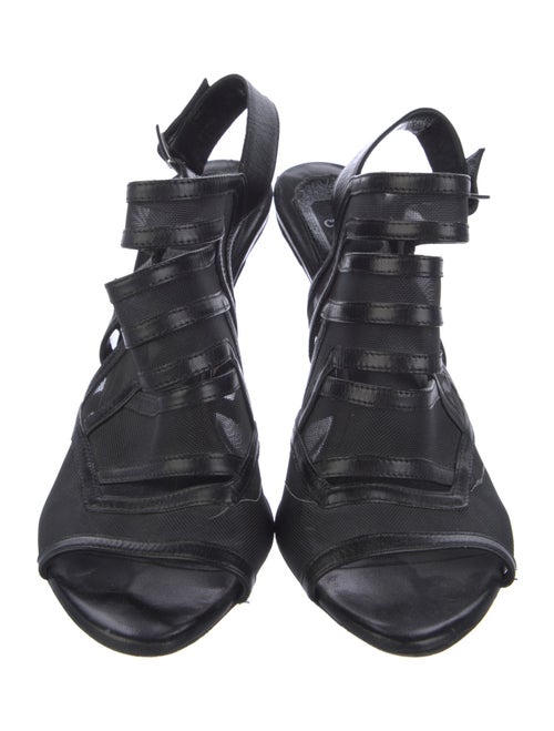 Christian Dior Leather Mesh Accents Slingback Pumps