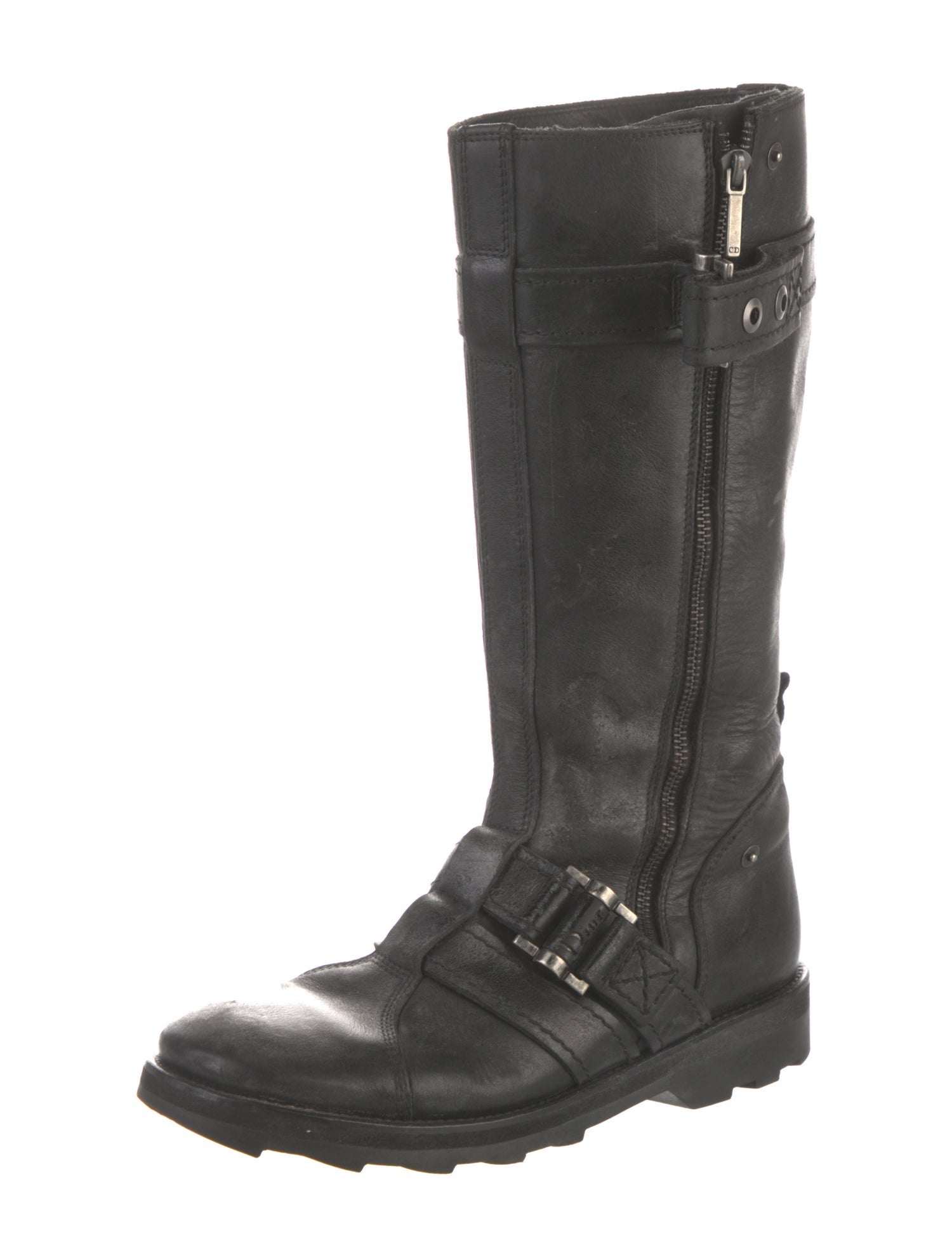 Christian Dior Leather Moto Boots