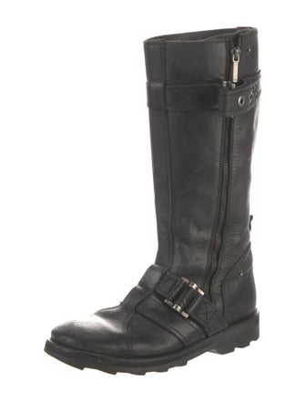 Christian Dior Leather Moto Boots
