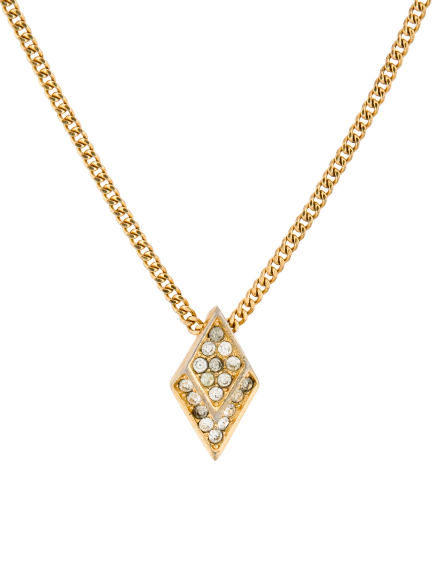 Christian Dior Vintage Crystal Pendant Necklace