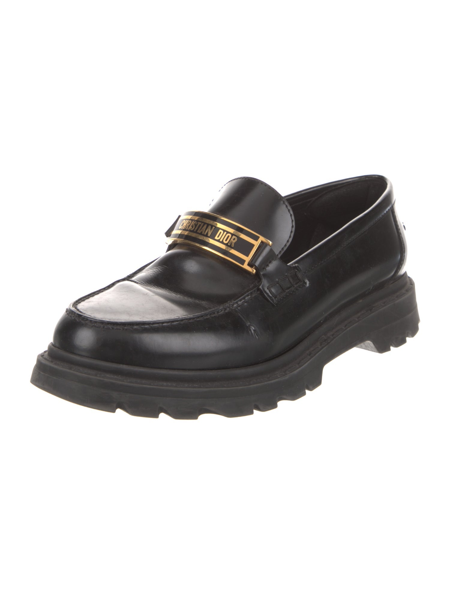Christian Dior Signature Logo Leather Loafers