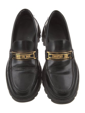 Christian Dior Signature Logo Leather Loafers