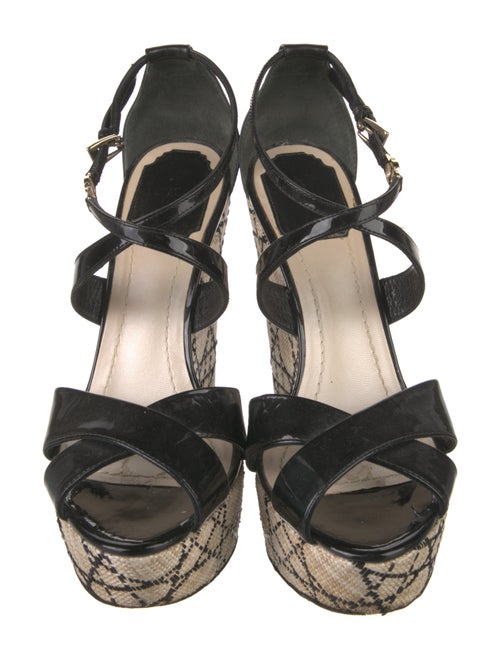Christian Dior Cannage Pattern Patent Leather Sandals