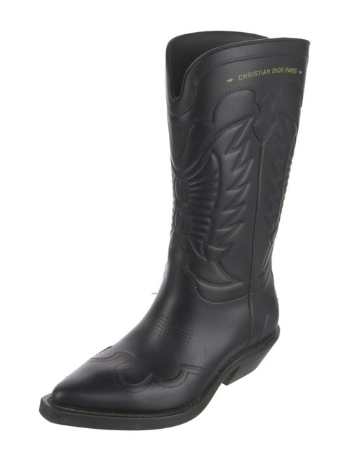 Christian Dior Rubber Embroidered Accent Rain Boots