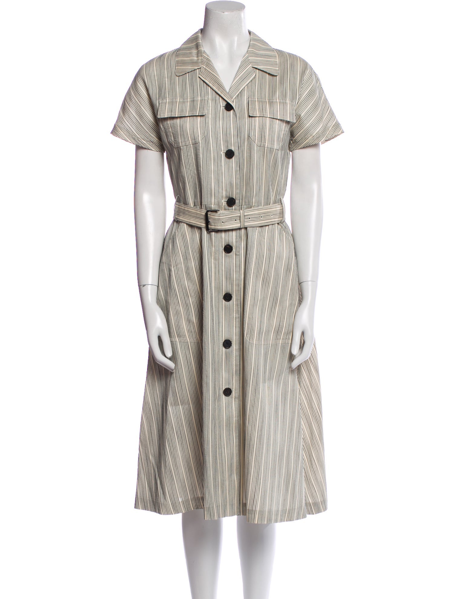 Christian Dior Striped Midi Length Dress