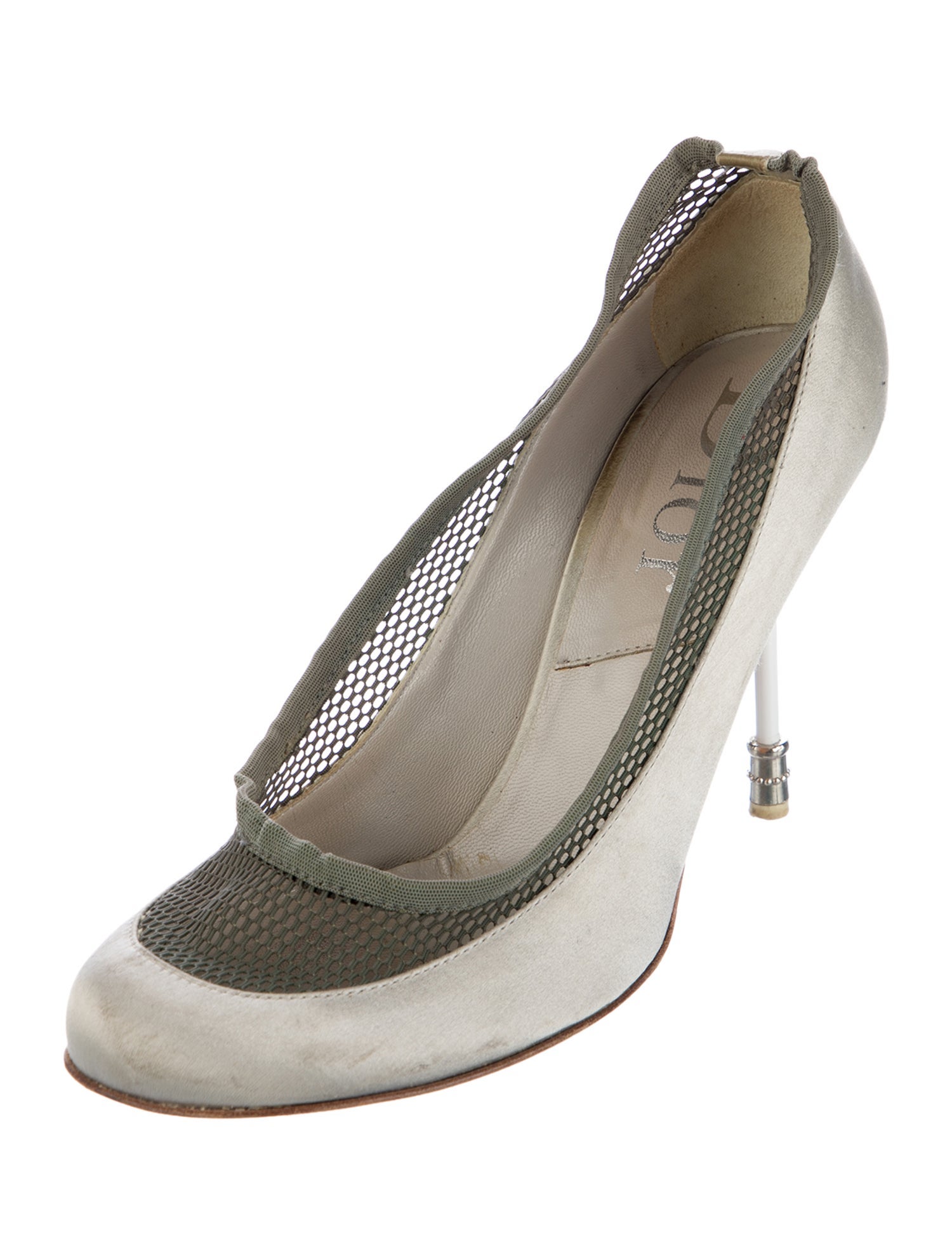 Christian Dior Satin Mesh Accents Pumps