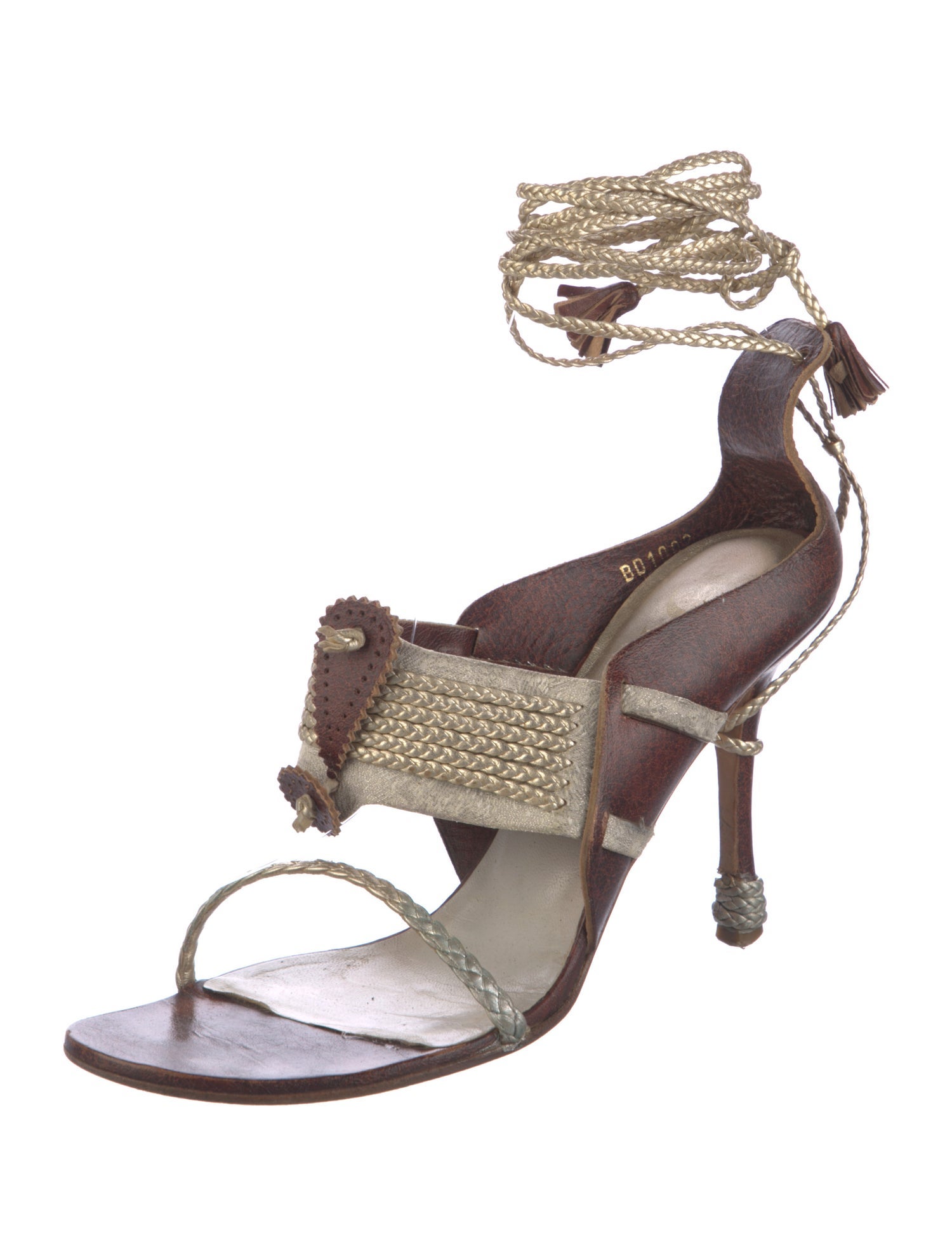 Christian Dior Leather Colorblock Pattern Sandals