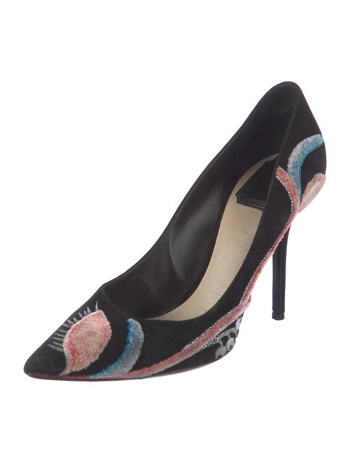 Christian Dior Suede Printed Slingback Pumps