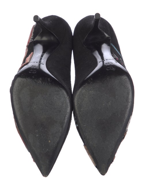 Christian Dior Suede Printed Slingback Pumps