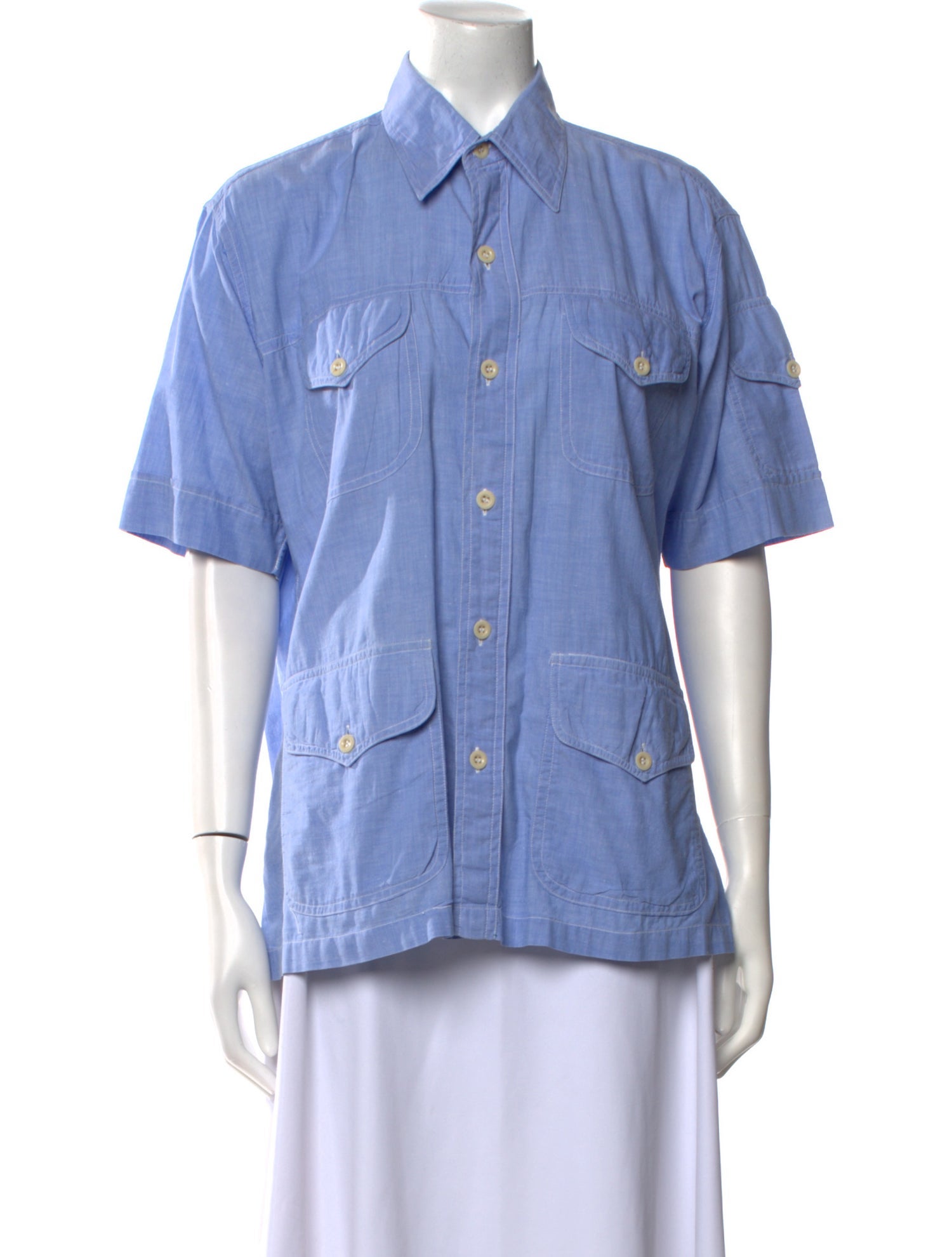 Christian Dior Short Sleeve Button-Up Top