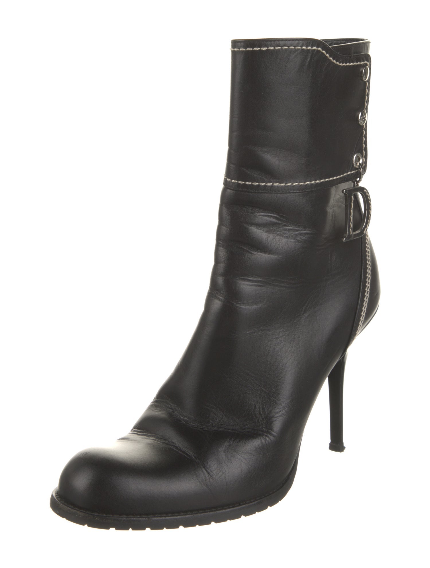 Christian Dior Leather Moto Boots