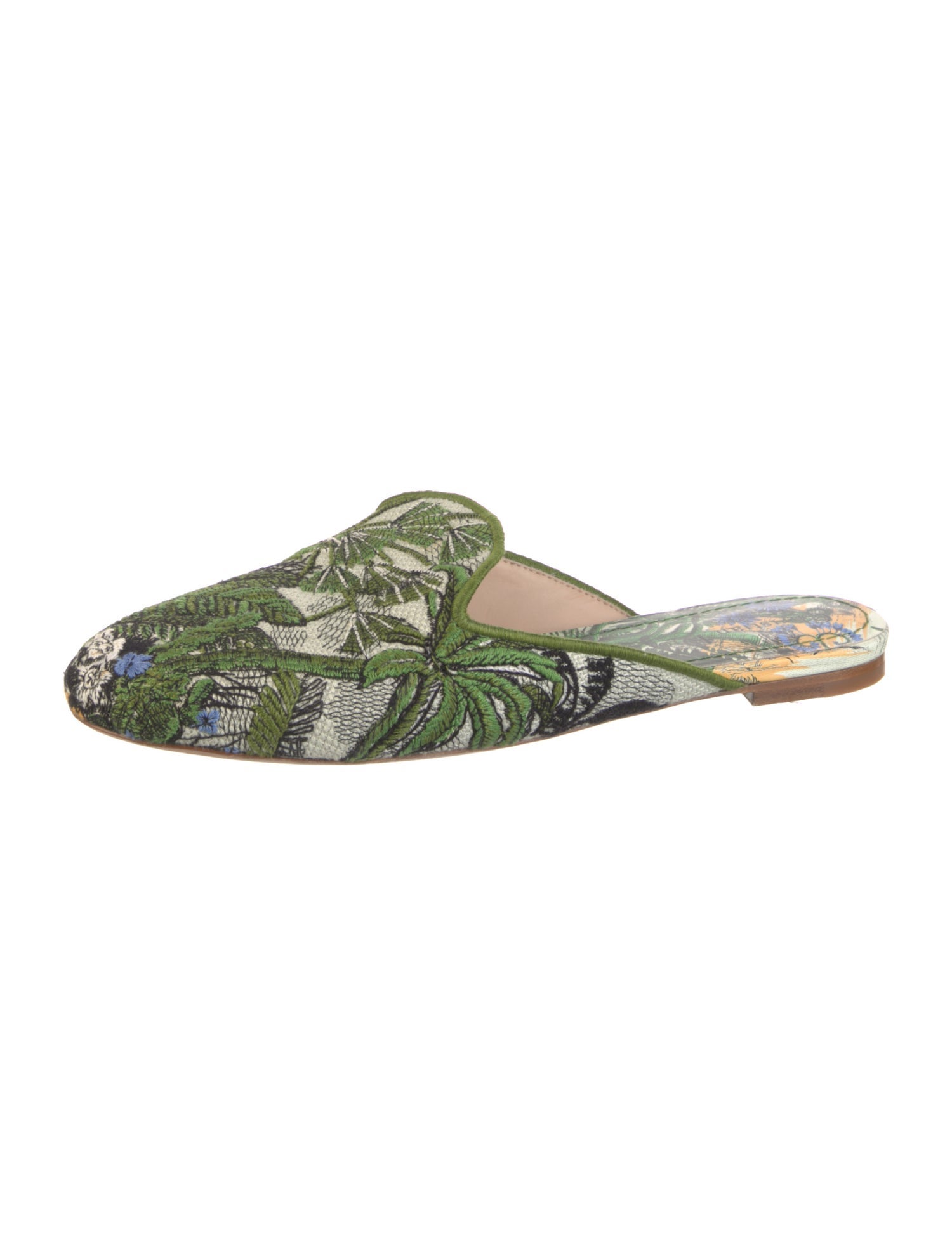 Christian Dior Canvas Floral Print Mules