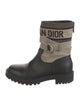 Christian Dior Leather Graphic Print Moto Boots