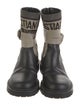 Christian Dior Leather Graphic Print Moto Boots
