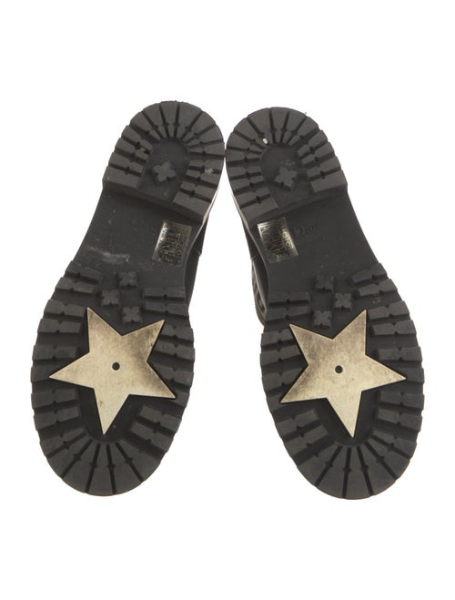 Christian Dior Leather Graphic Print Moto Boots