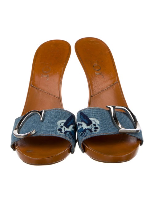 Christian Dior Denim Studded Accents Slides