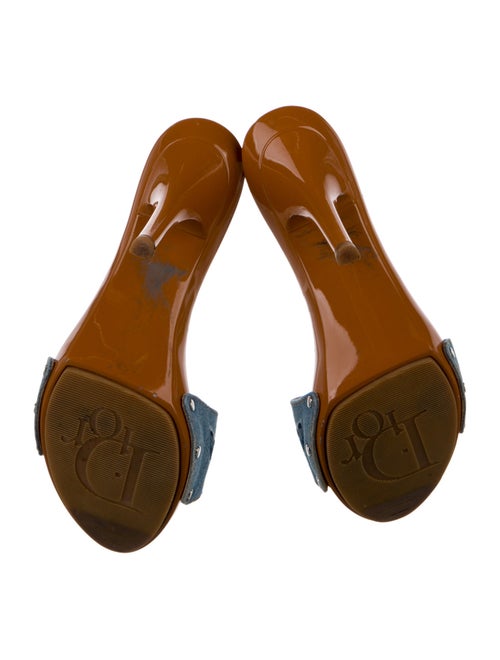 Christian Dior Denim Studded Accents Slides