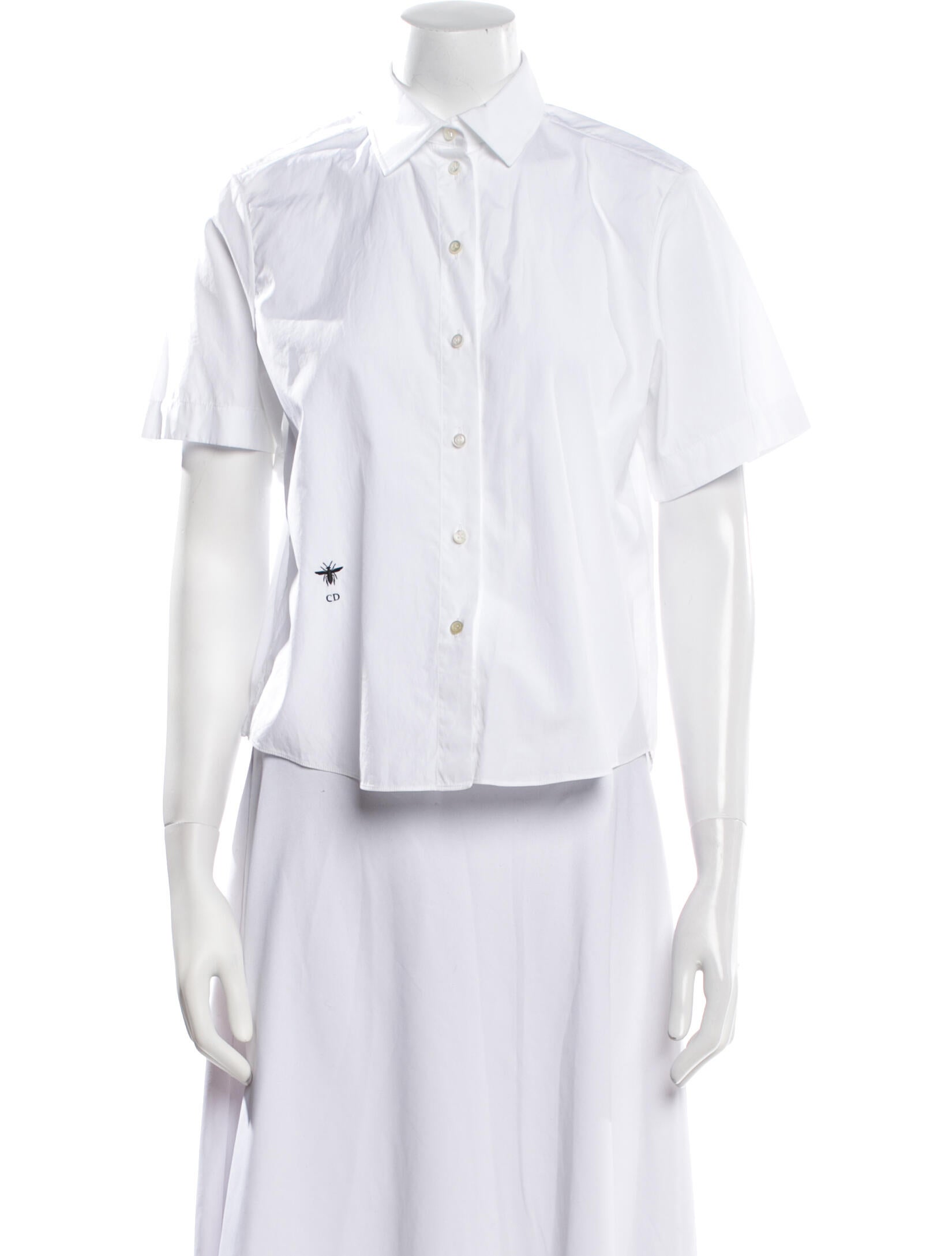 Christian Dior Short Sleeve Button-Up Top