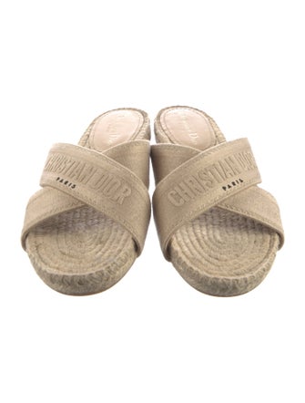 Christian Dior Canvas Embroidered Accent Espadrilles