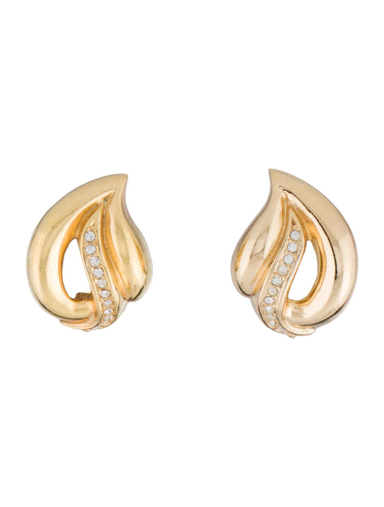 Christian Dior Crystal Vintage Clip-On Earrings