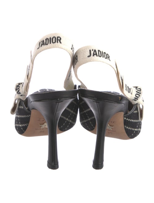 Christian Dior Plaid Print Bow Accents Slingback Pumps