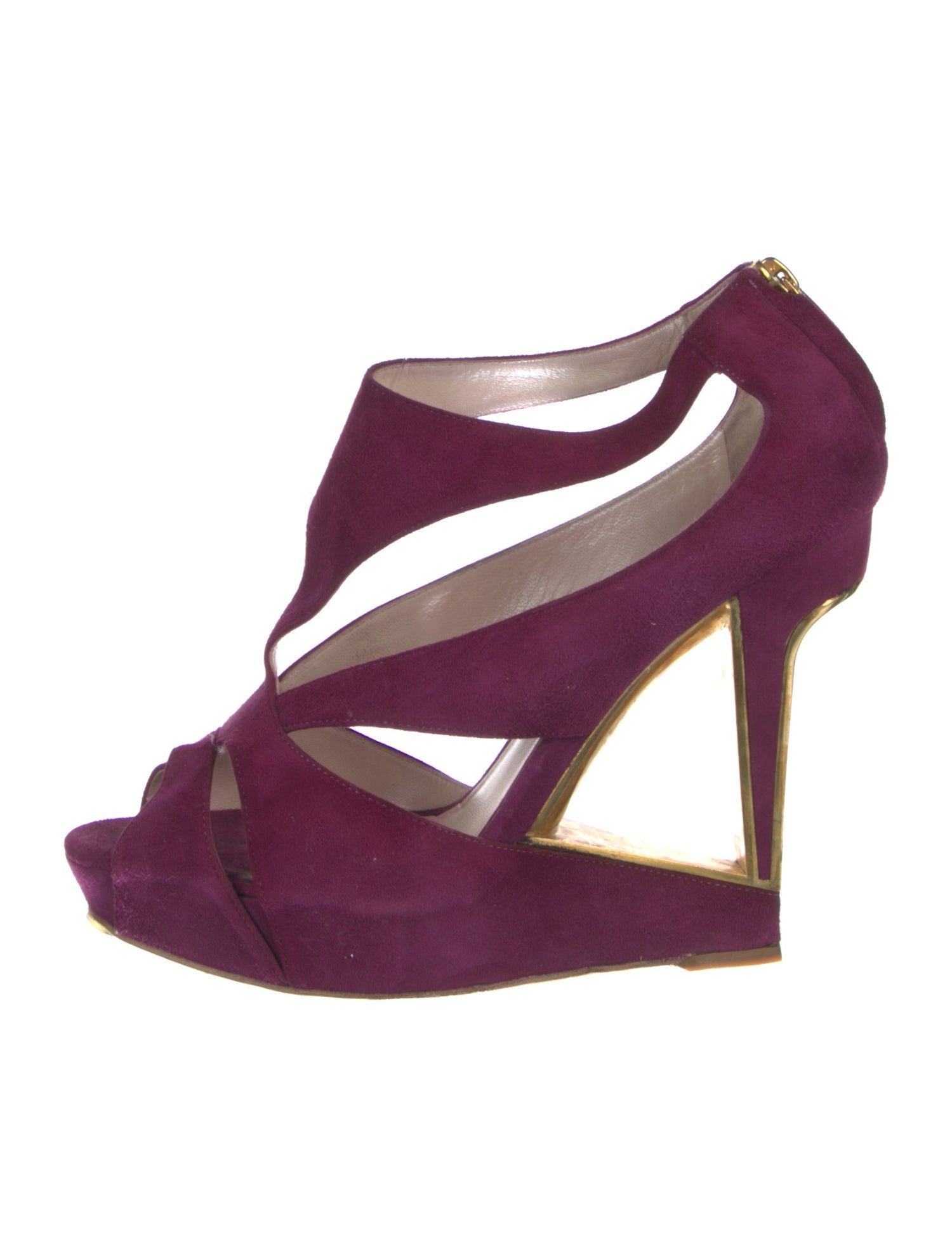 Christian Dior Suede Cutout Accent T-Strap Pumps
