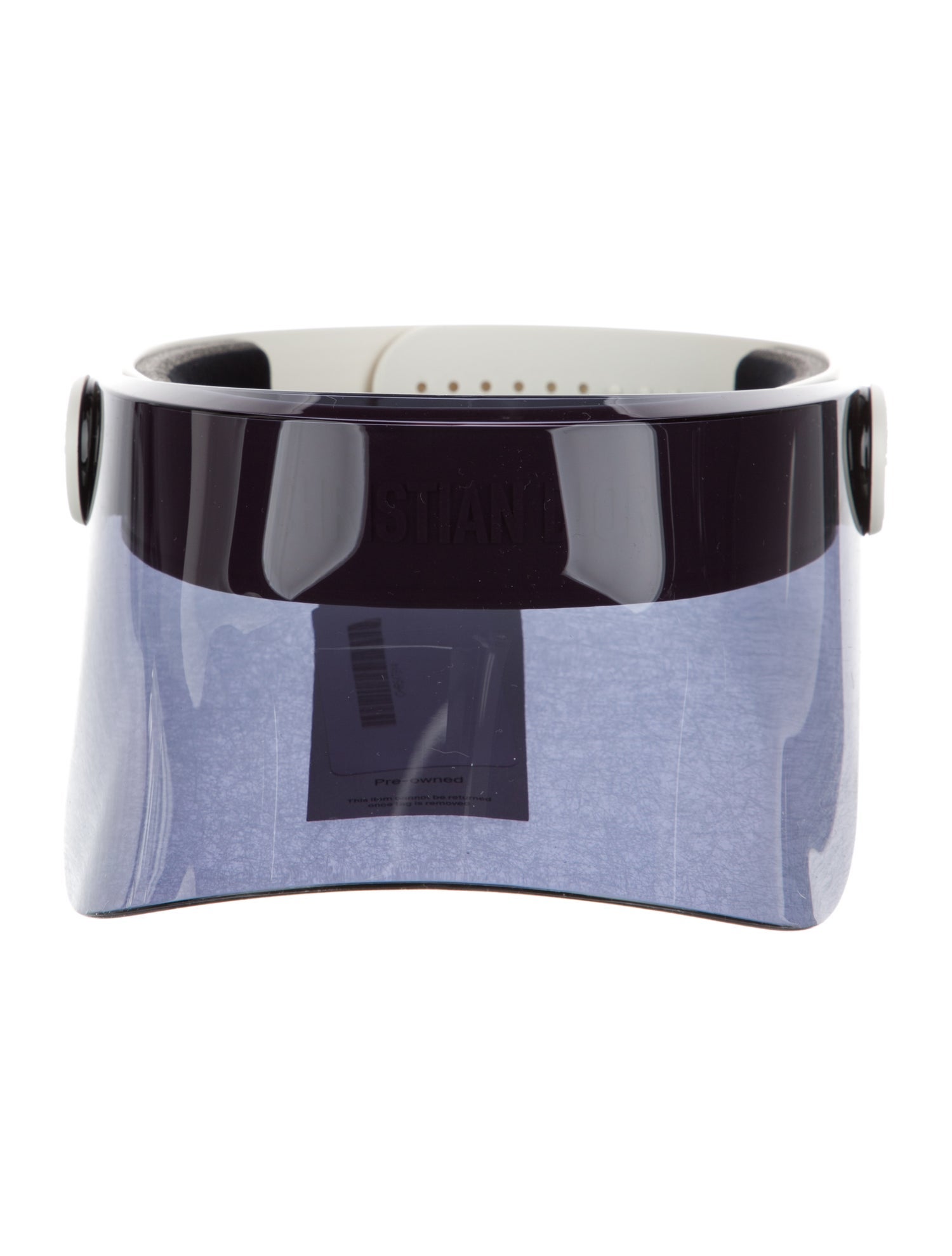 Christian Dior Blue Clear Plastic Adjustable Visor